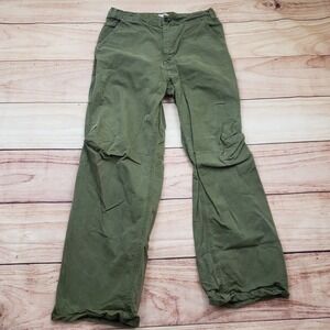 Zara Pants Womens 4 Green Straight Baggy Trousers Chino‎ Military Ladies 29x27